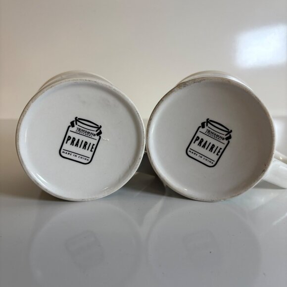 Tenshan Stoneware Prairie Farmhouse Barn Coffee Mugs Ceramic Set Of 2 Country - Picture 2 of 5